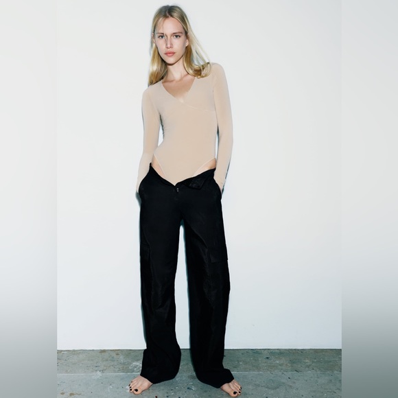 ZARA “Lingerie Collection” Nude Shapewear Premium Long Sleeve Bodysuit - Picture 10 of 10